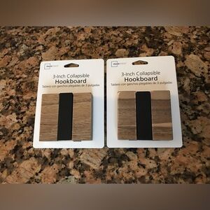 *NWT* Mainstays 3-Inch Collapsible Wood & Metal Hookboard (2 Pack)